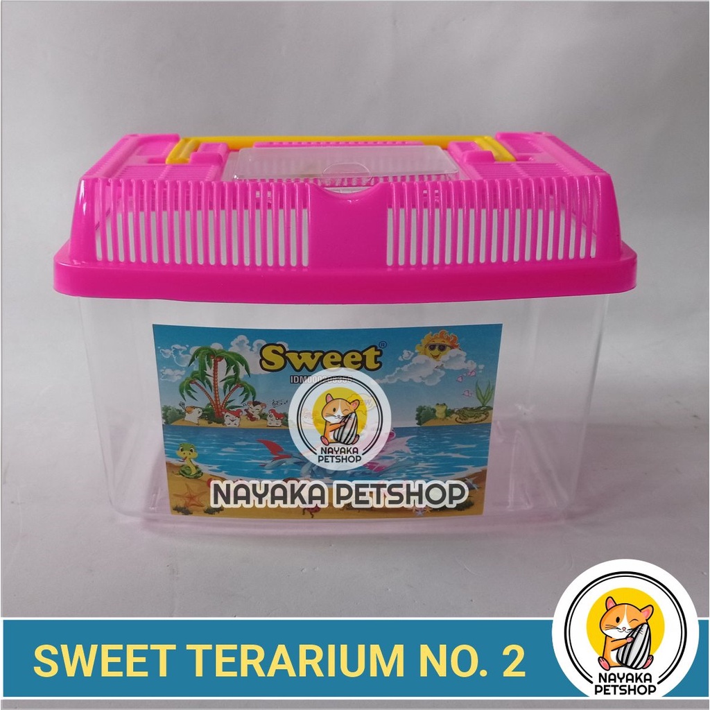 Sweet Terarium No. 2 Kandang Aquarium Mini Ikan Hias Hamster Reptil Kura Kura