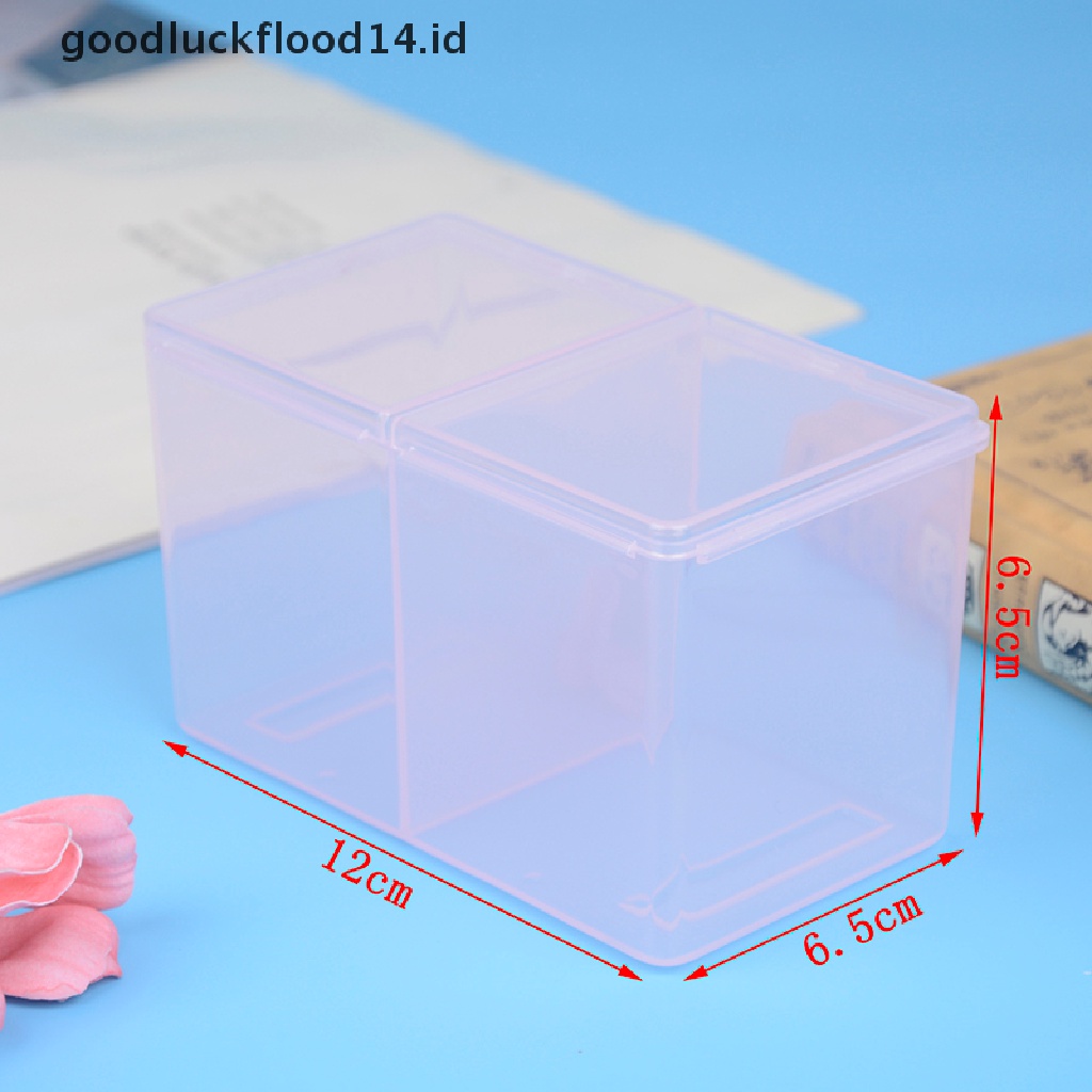 [OOID] Clear Cleaning Remover Cotton Pad Compartments Storage Box Cotton Pad Container ID