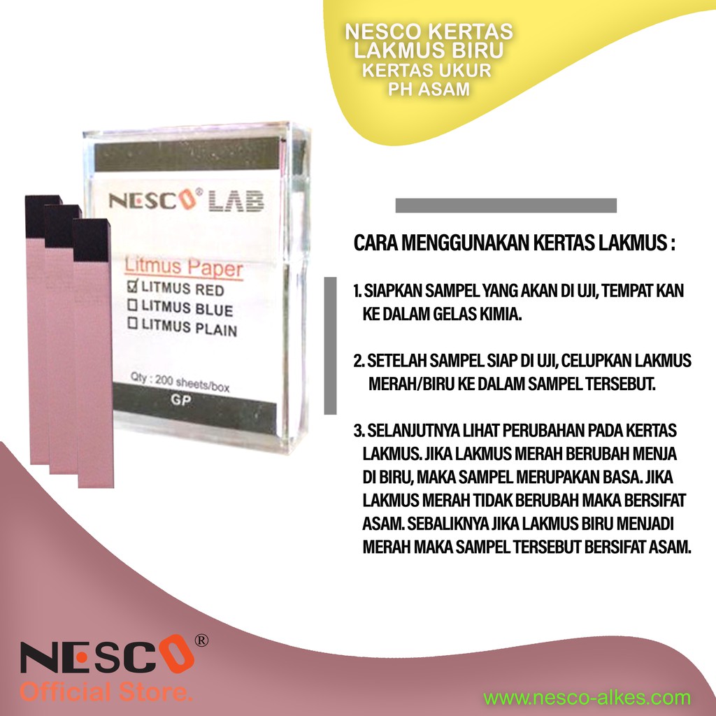 Nesco Kertas Lakmus Merah /  Kertas Ukur Ph Basah, FM, Best Seller