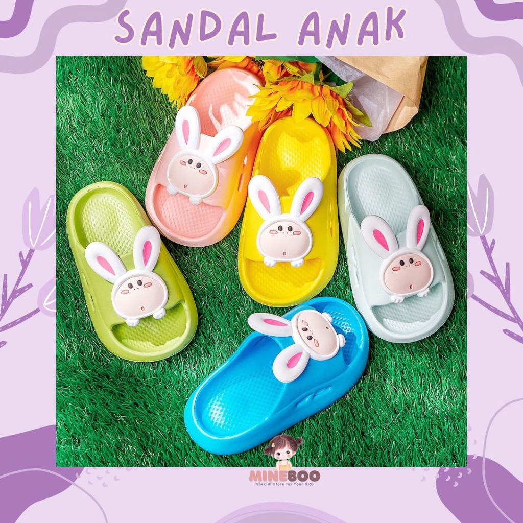 mineboo BUNNY GOONE Sandal Anak Perempuan Bahan Karet Model Lucu 2-5 Tahun