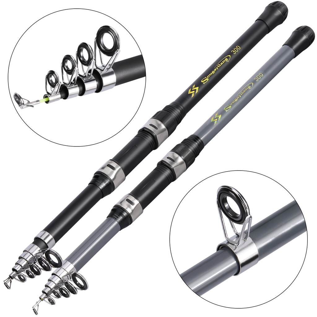 Joran Pancing Set 2.1m 2.4m 2.7m Telescopic Fishing Rod with 2000-4000 Series Fishing Reel Blanks Travel Fishing Pole for Bass Trout Fishing