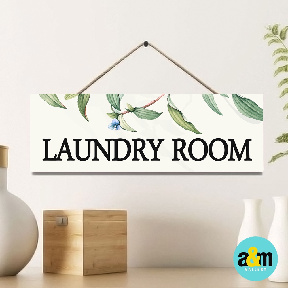 Hiasan Dinding Laundry Ukuran 10 x 30 cm I Walldecor Tulisan Laundry - A&amp;M