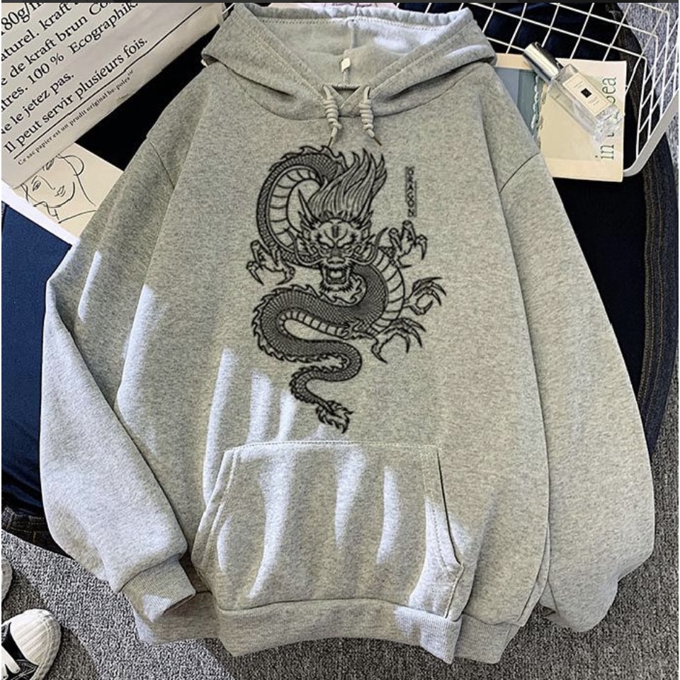 Sweater Hoodie Anime Dragon II Dragon Jumper Hoodie II Sweter Oblong Topi Sz M - XL ( Pria &amp; Wanita / Anak &amp; Dewasa )