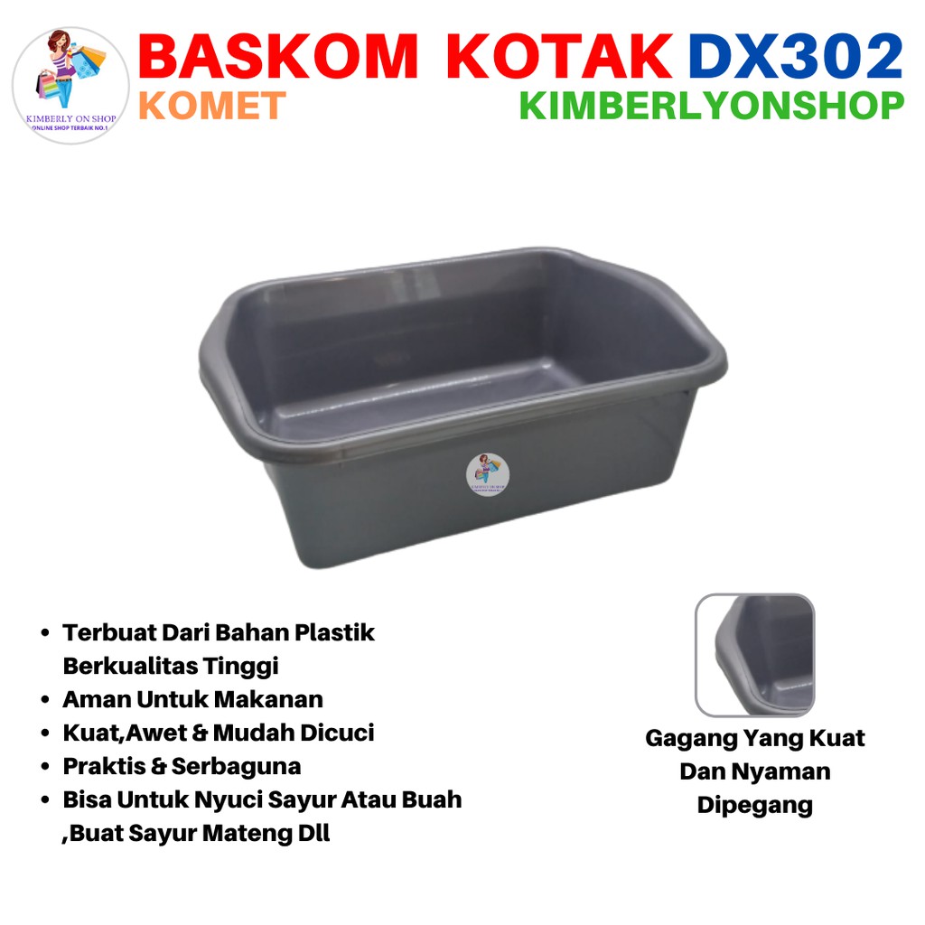 Baskom Kotak Plastik Komet 302 Platinum