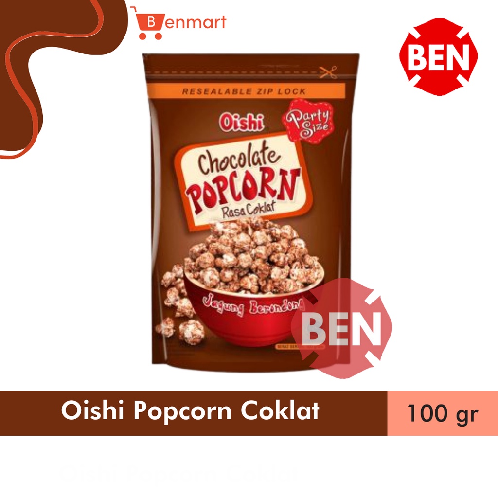 

Oishi Popcorn COKLAT 100g 100gr 100 g gr gram - Chocolate Cokelat Bag