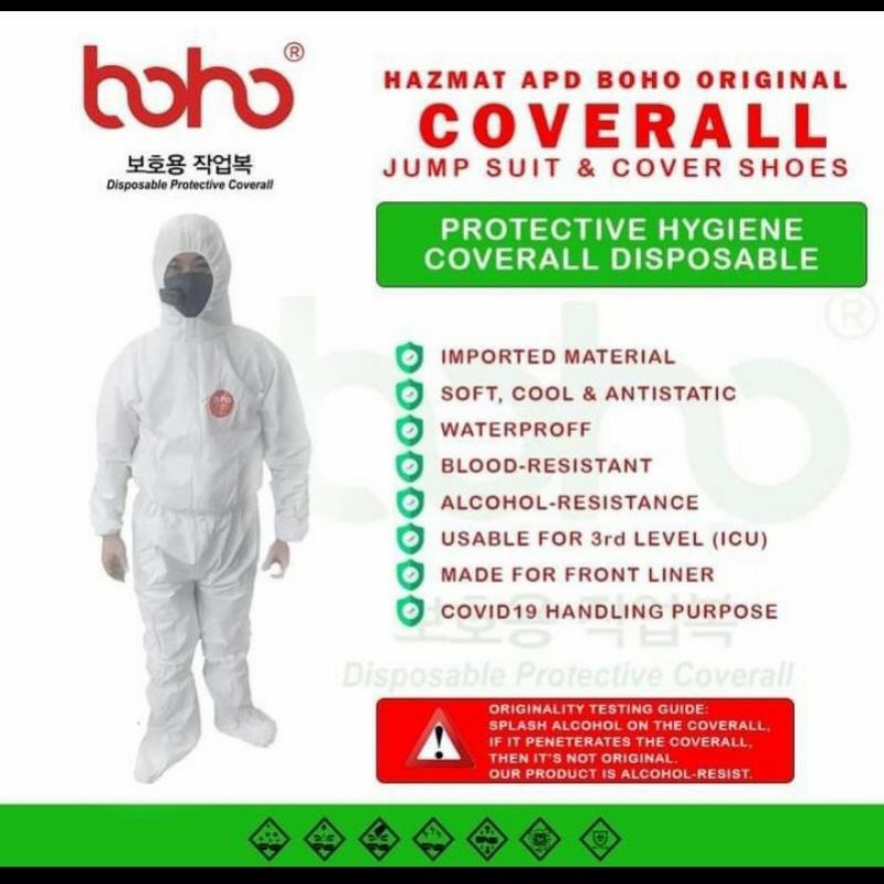Baju Perlengkapan Medis APD Hazmat Suit Boho ASLI Ori
