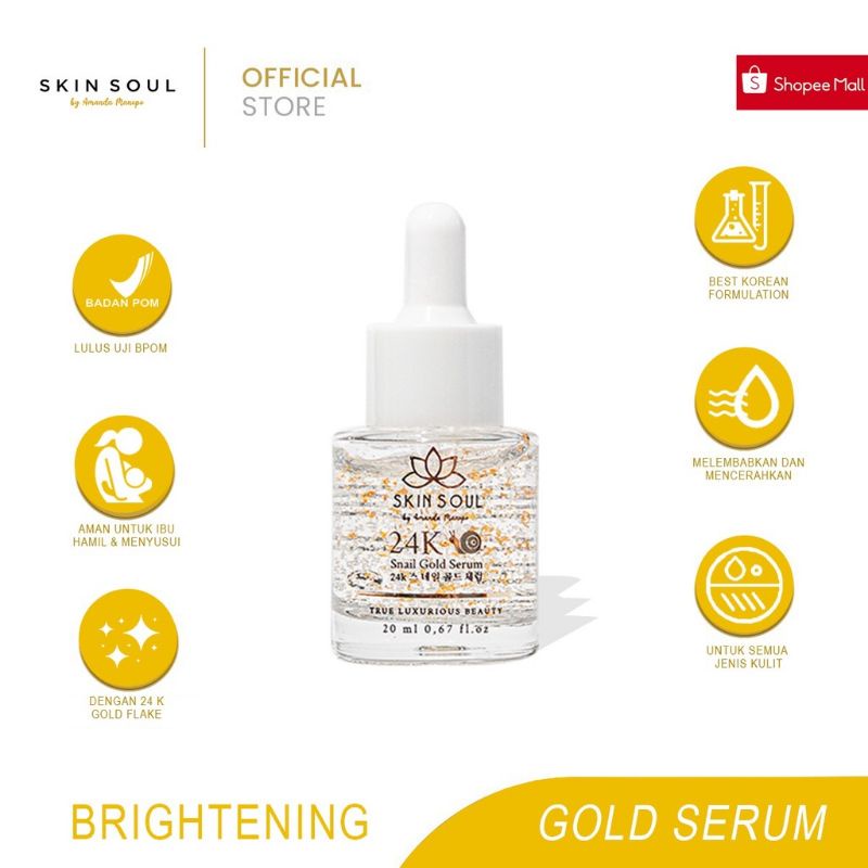 READY SKIN SOUL FACE SERUM WAJAH 24K SNAIL GOLD SERUM SKINSOUL PERAWATAN WAJAH TERBAIK