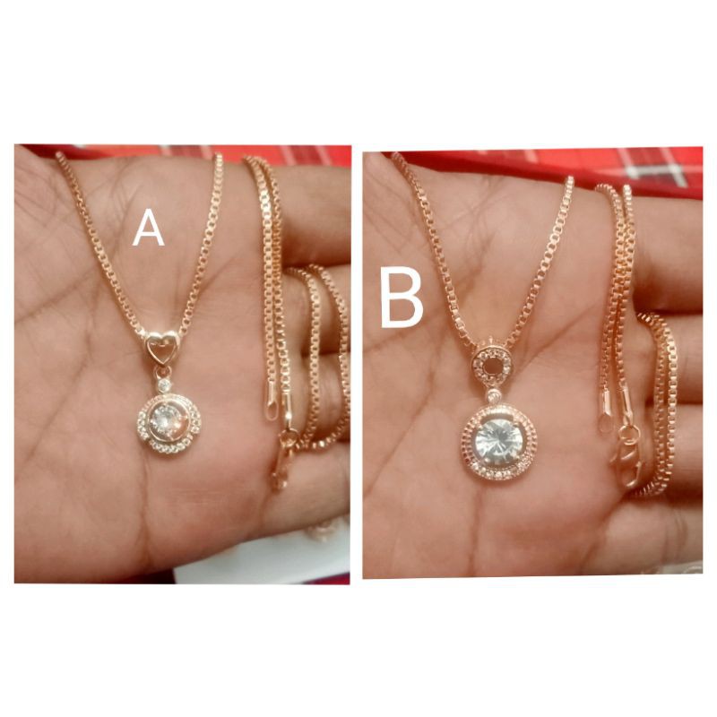 Sdr15. Kalung xuping wanita lapis emas dgn mata zircon UK 60 cm itali