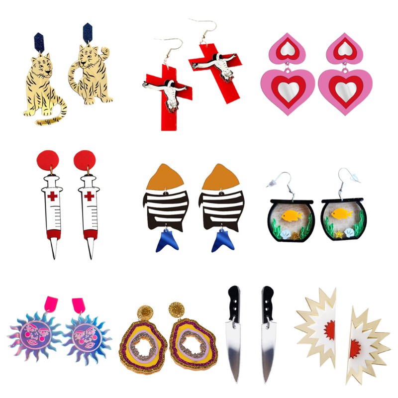 Siy 1 Pasang Anting Tusuk Gantung Wanita Bahan Akrilik Untuk Hadiah