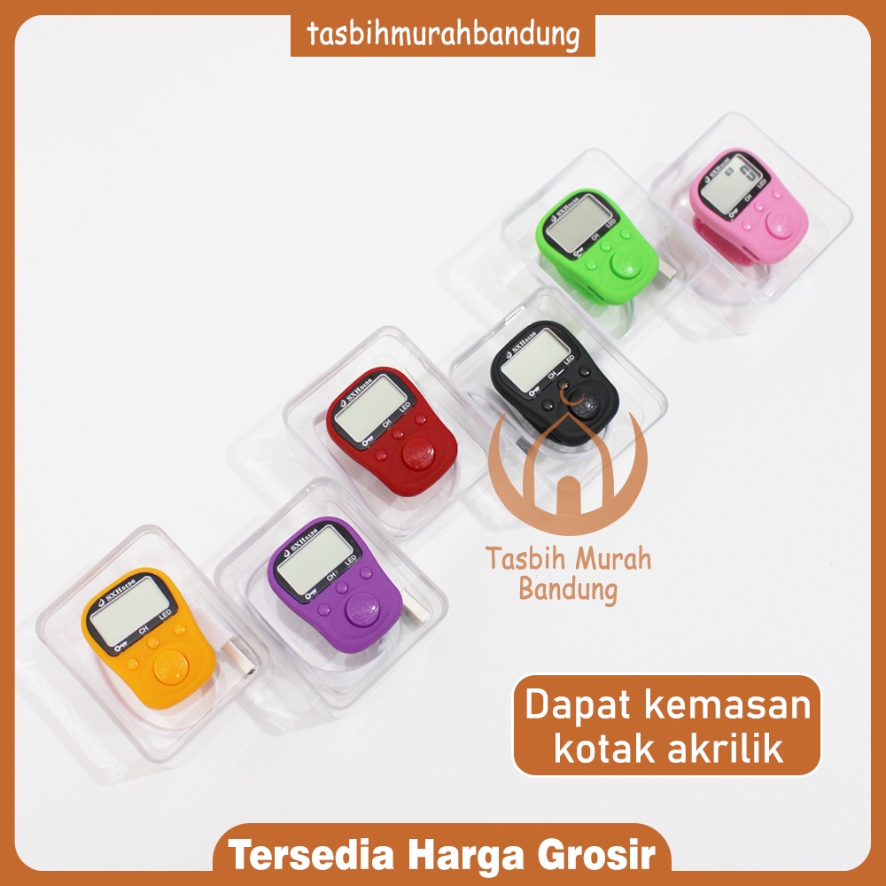 Tasbih Digital SXH5136 Cas&quot;an dan Lampu LED Kotak Akrilik