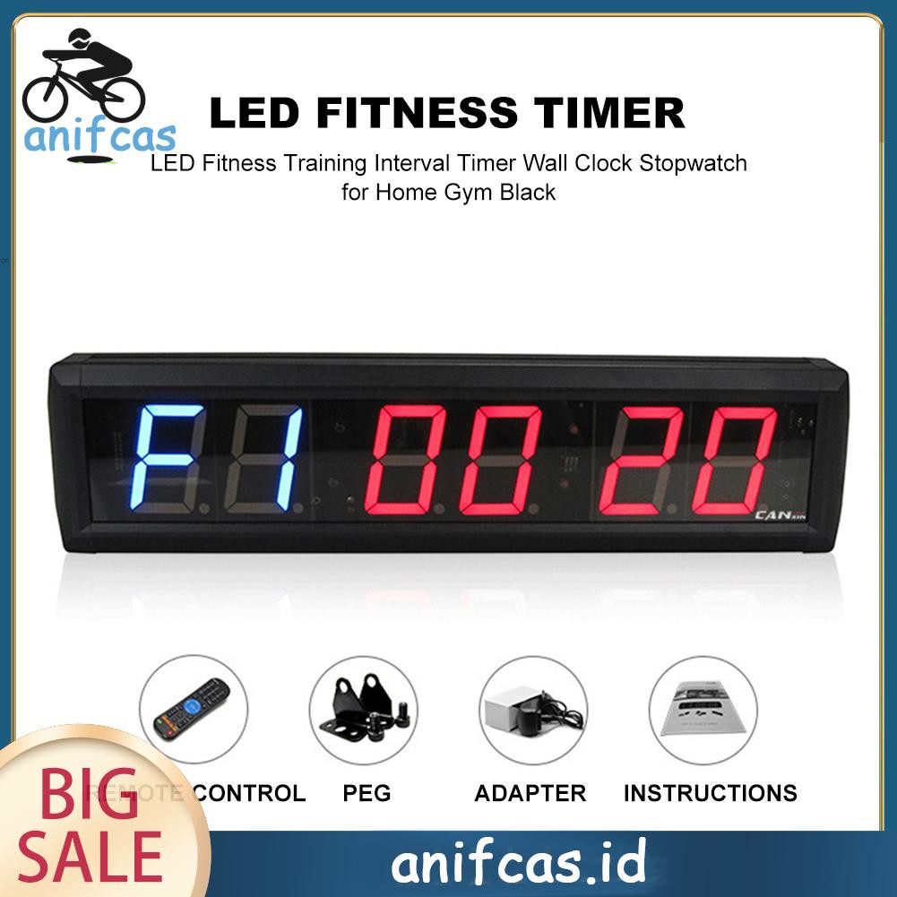 New Jam Dinding Stopwatch Timer Interval Led Untuk Latihan Kebugaran Rumah Gym Warna Hitam Shopee Indonesia