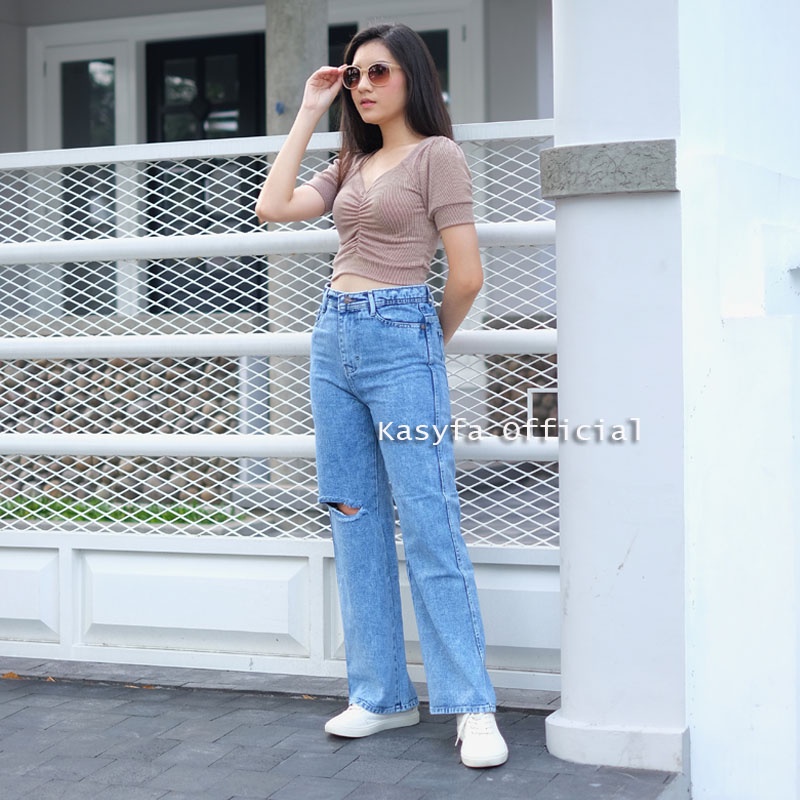 CLARA HIGHWAIST KULOT JEANS LOOSE RIPPED PREMIUM