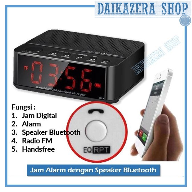 Jam Alarm Dengan Speaker Bluetooth