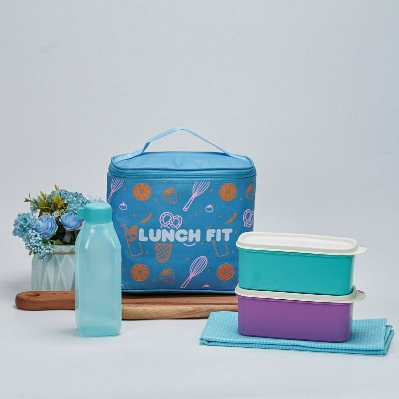 tas bekal makan kotak makan set lunch fit lengkap dengan tas lunch box