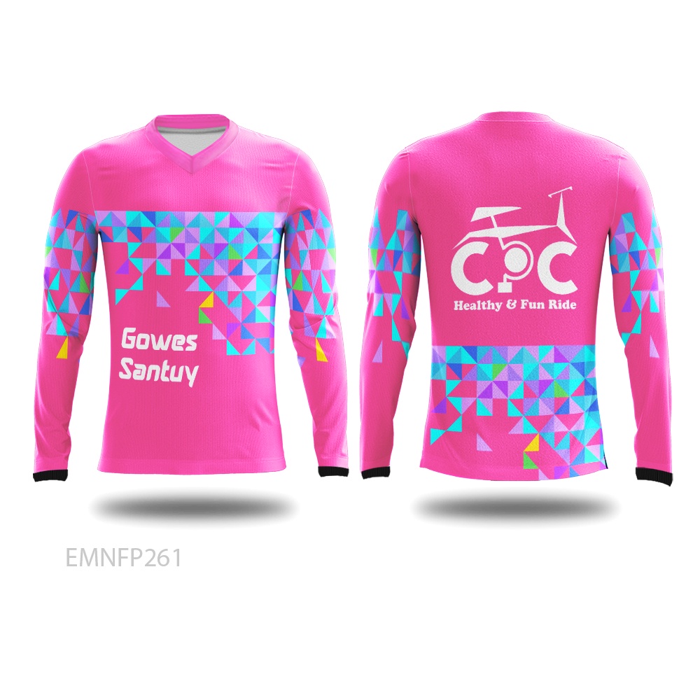 Jersey Sepeda Wanita Road Bike / MTB Desain Custom Warna Pink