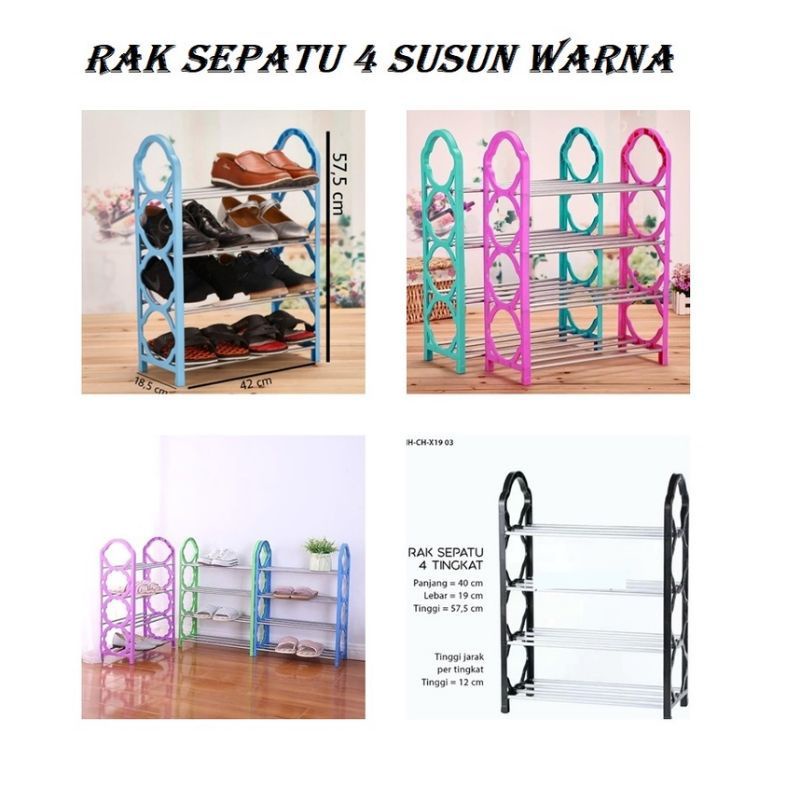 RAK SEPATU 4 SUSUN / RAK SEPATU PORTABLE 4 SUSUN