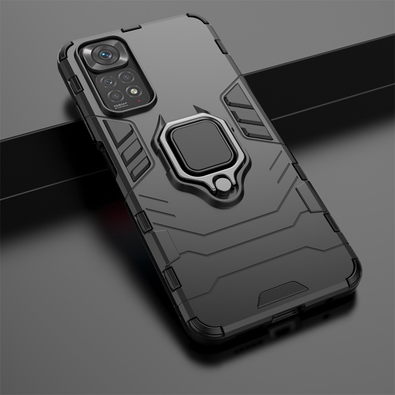 Casing Armor Xiaomi Redmi Note 11 11S 11S Shockproof Dengan Stand Holder Magnetik