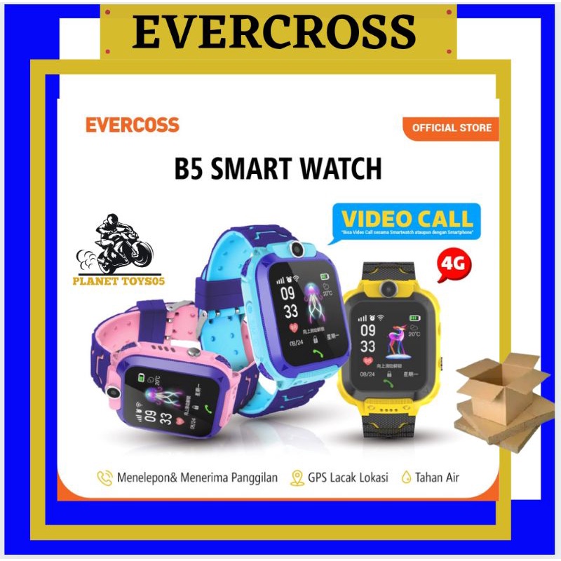EVERCOSS B5 SMARTWATCH JAM TANGAN ANAK TERBARU VIDIO VIDEO CALL RESMI WTERPROFF IMOO AIMOO KADO ANAK