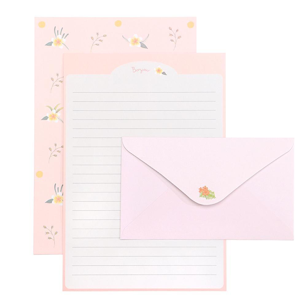 3pcs / Set Amplop Motif Print Kartun Hewan / Bunga / Tulisan Untuk Stationery