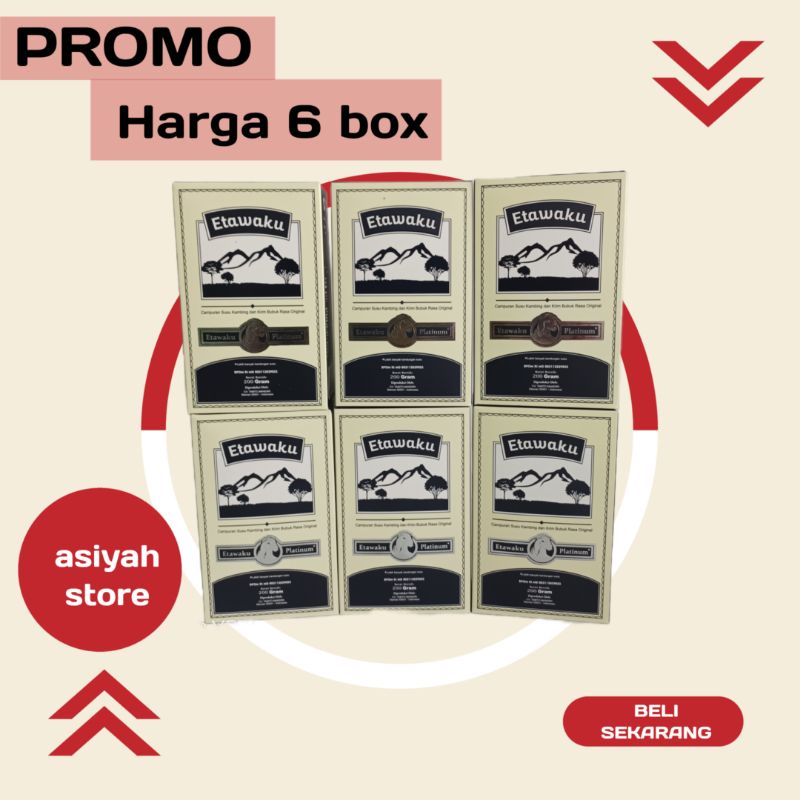 

PAKET 6 BOX ETAWAKU PLATINUM - Susu Kambing Etawa Provit dan krimer