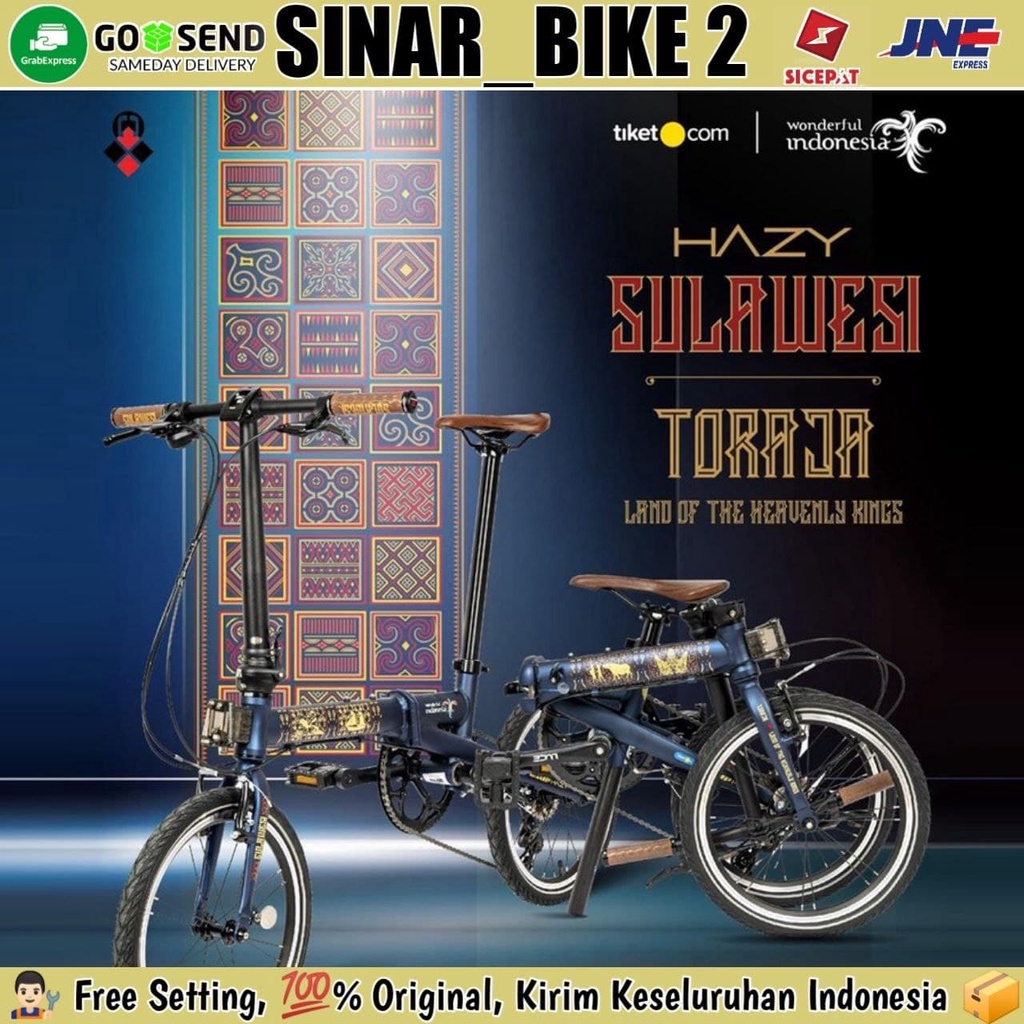 Sepeda Lipat 16 Inch  ELEMENT CAMP HAZY Edisi Sulawesi Folding Bike