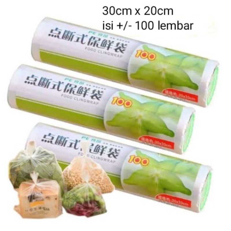 Kantong Plastik Roll Buah Sayur Telur Plastik Food Grade Plastik Supermarket 100 Lembar