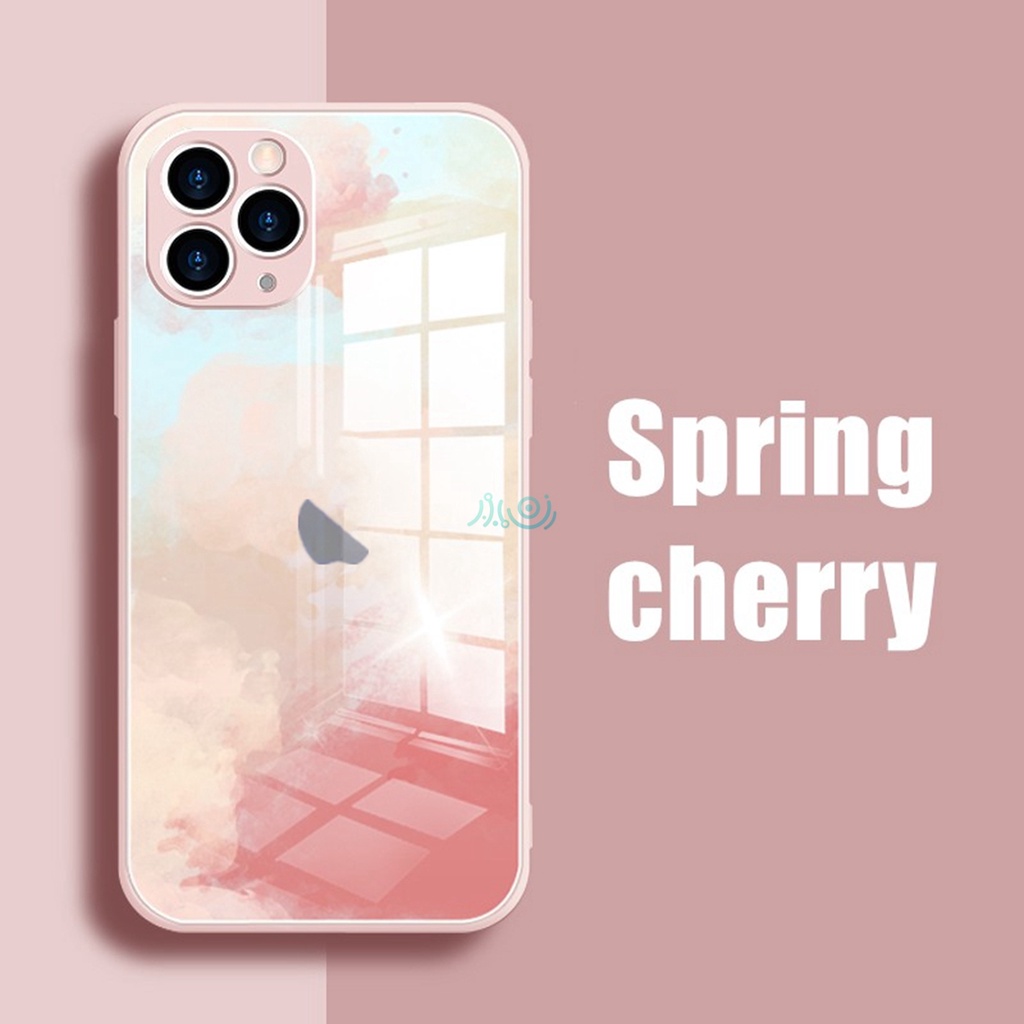 Case Tempered Glass Motif Cat Air Untuk Iphone 11 12 Pro Max 6 6s + 7 8 Plus Se 2020 X Xs Max Xr 11 Pro Max 12 Mini