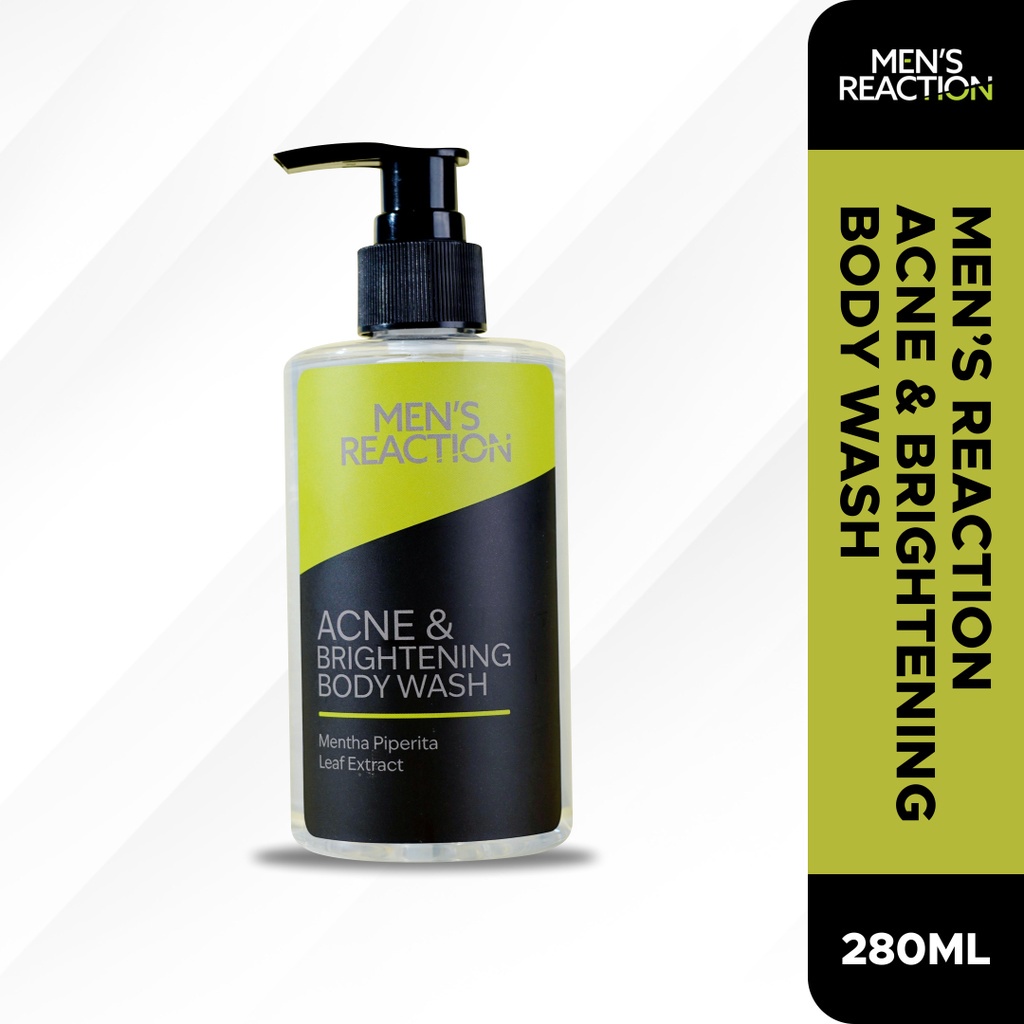 (ORIGINAL BONUS PARFUM) MENS REACTION BODY WASH ACNE SKIN SABUN MANDI PRIA SABUN MANDI JERAWAT BODY WASH BRIGHTENING