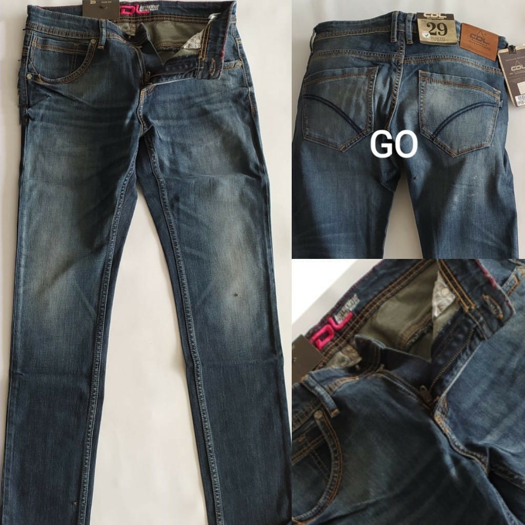 gos HBCBA CDL By (CARDINAL) Pakaian Pria Celana Panjang Jeans Denim Polos Slimfit Bermuda Casual