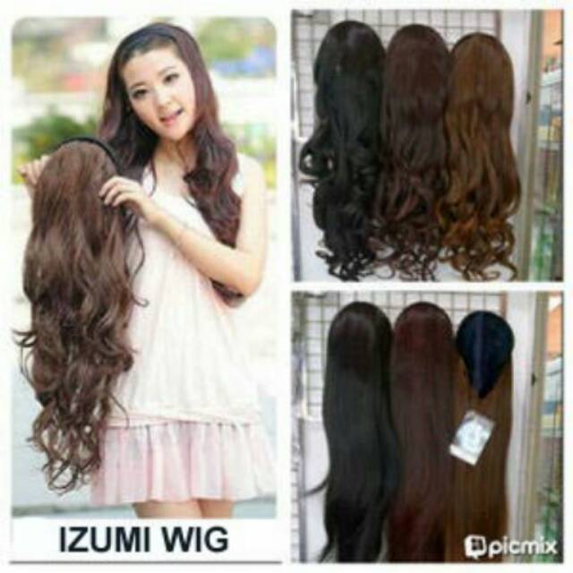 BANDO WIG KOREA BANDO WIG PANJANG CURLY WAVE KERITING LURUS KOREA NATURAL RAMBUT ASLI
