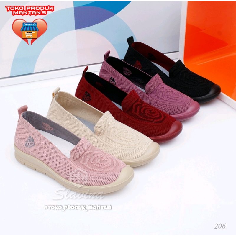 {TPM48} Sepatu Wanita Slip On With New Outsole Slavina Original - Toko Produk Mantans