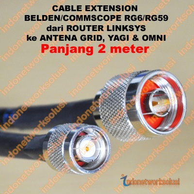 LINKSYS ROUTER EXTENSION CABLE BELDEN/COMMSCOPE untuk ANTENA GRID YAGI OMNI (2m)