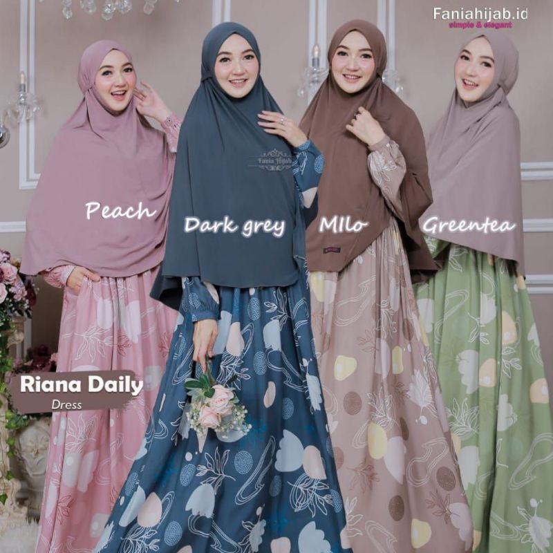 RIANA DRESS by Fania Hijab Gamis Syari Motif Gamis Busui Harian Murah
