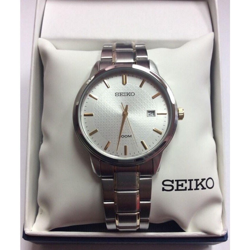 Seiko Quartz SUR197P1 Two Tone Bracelet | Jam Tangan Pria SUR197