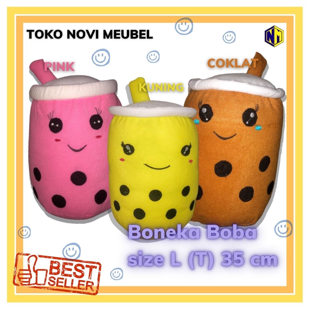 Boneka Boba Bantal Boba L tinggi 35 cm Boneka Boba Terlaris