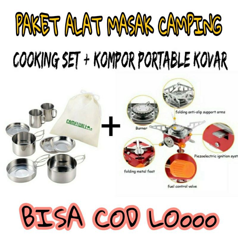 Paket Nesting set Camelwill + Kompor Portable Kovar / paket hemat cooking set
