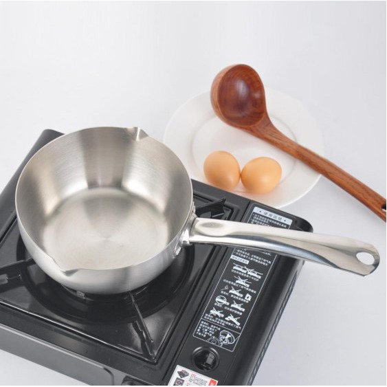 KTCmart - Pan Stainless Steel 22 cm / Panci Gagang Satu / Panci Masak Indomie/ Panci Susu