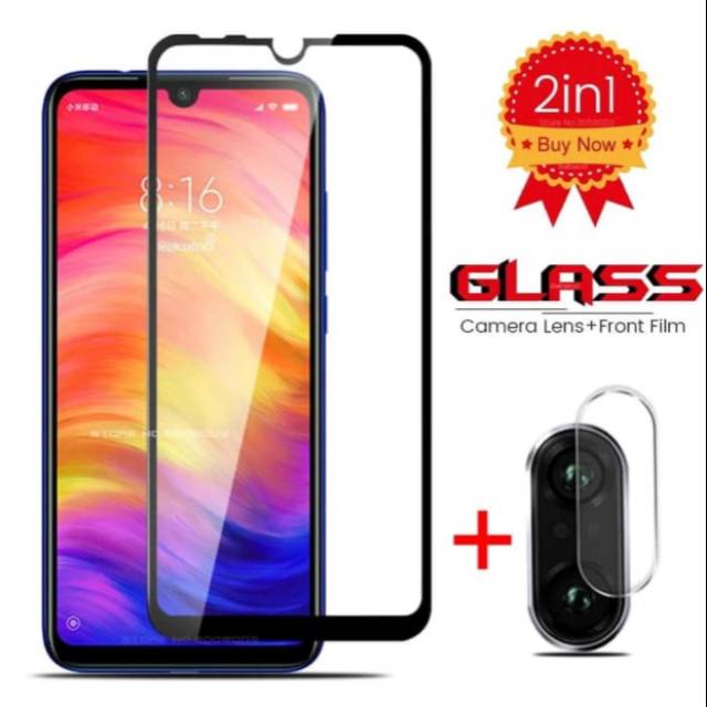 Tempered Glass Redmi Note 7 + Tempered Glass Camera Xiaomi Redmi Note 7 2in1 SC