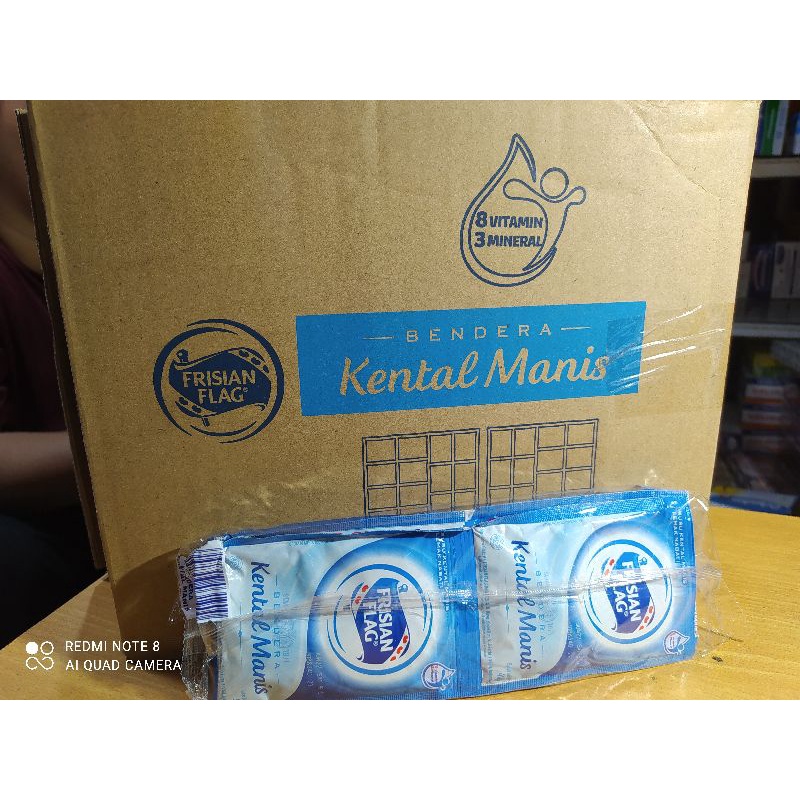 

1 dus susu kental manis Bendera isi 20 pak x 6 sachet