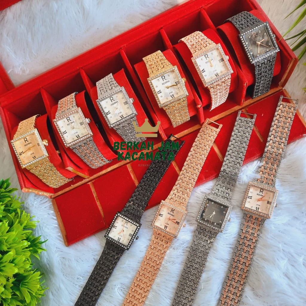 JAM TANGAN RANTAI MEWAH CEWEK FASHION ROVINA/JAM TANGAN FASHION CEWEK TERBARU/