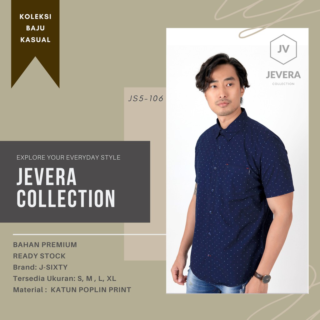 Kemeja Casual Pria Lengan Pendek Jevera J-Sixty JS5-106