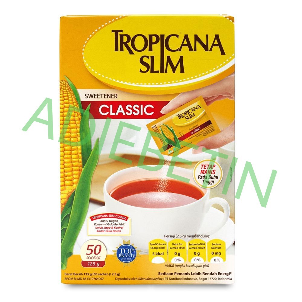 

[ ADIABETINE ] TROPICANA SLIM GULA CLASSIC 50 SACHET (@2,5gr)