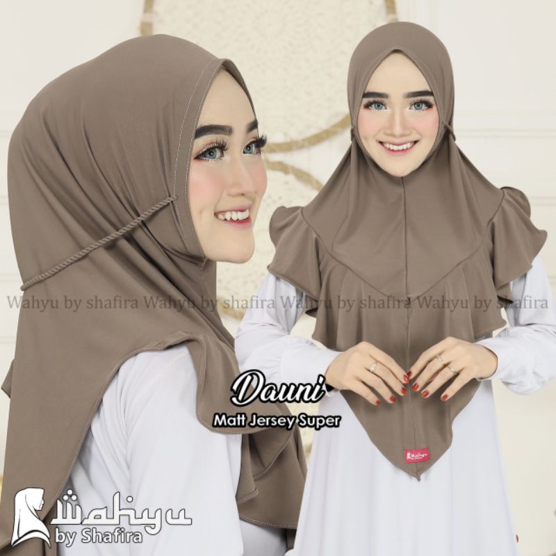 DAUNI WAHYU BY SHAFIRA JILBAB INSTAN JERSEY TALI IKAT HIJAB INSTAN KERUDUNG WANITA SAHARASCARF-1