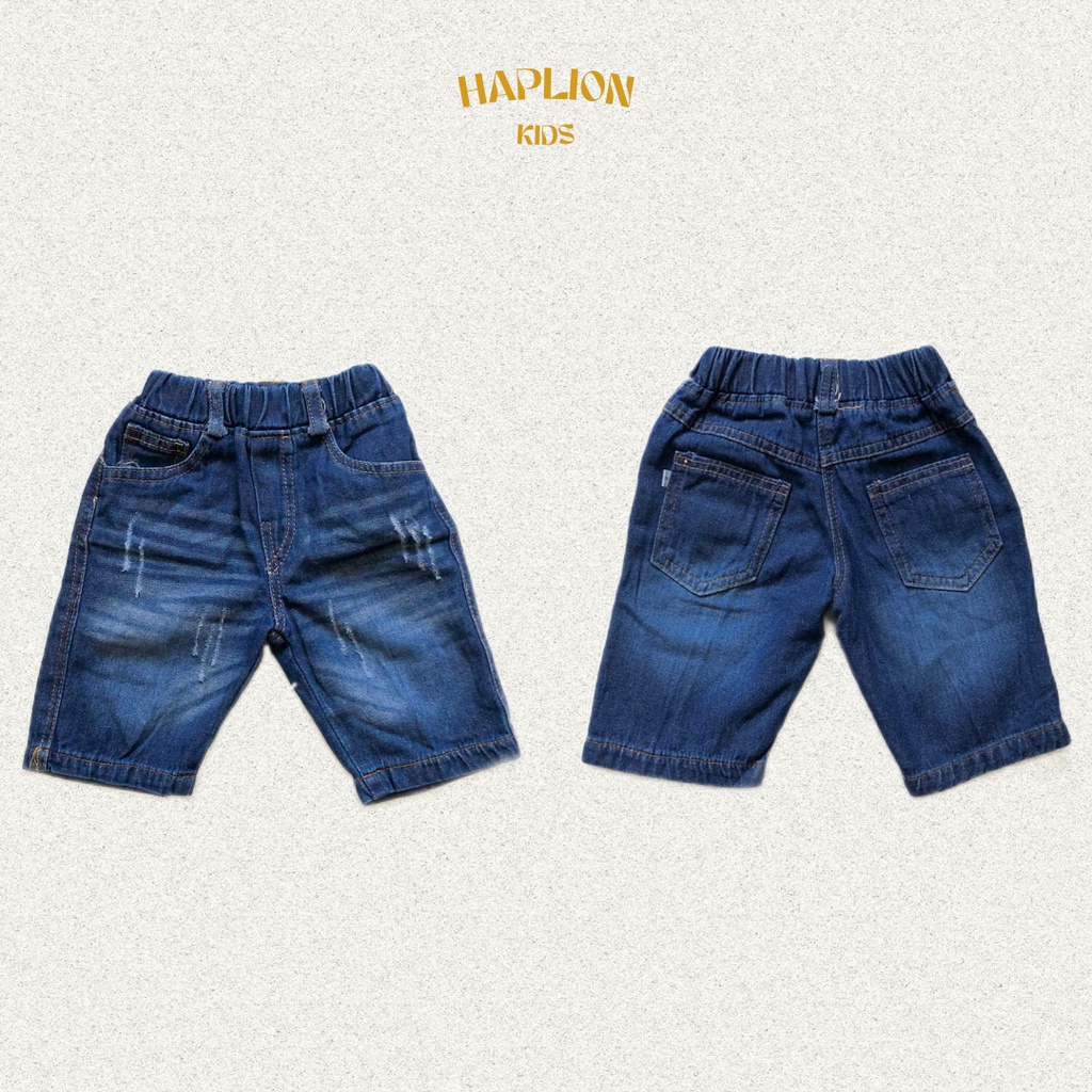 Celana Jeans Pendek Anak Ripped Whisker 1 - 6 Tahun | Haplion Kidswear