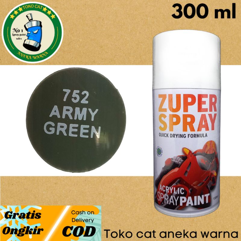 cat semprot 300cc army green hijau tentara zuper spray produk dari rj london spray paint pilok pilox