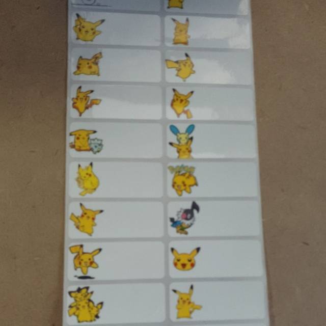 

Pikachu Label nama sticker label name waterproof