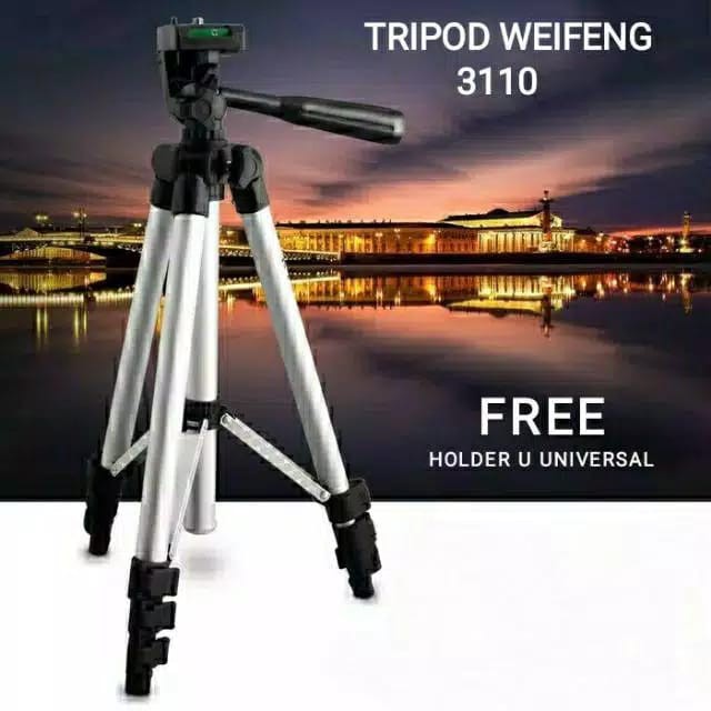 BOS - Tripod 3110 1M | Tripod Handphone / Kamera T3110A 1 meter / 100cm free Holder U