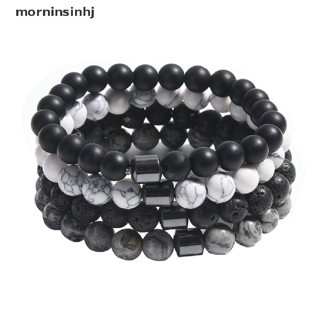 Mor Gelang Tangan Manikmanik Batu Lava Rock Alami 8mm Stretch Untuk Wanita