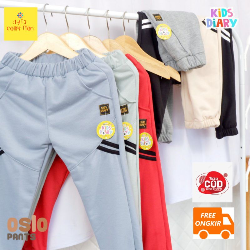 1-12Th Oslo Pants by KIDS DIARY/Celana Trening Anak Laki Laki Perempuan/Training Joger Anak Polos