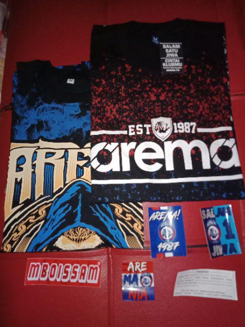 Baju Kaos Arema Fc Motif Warna Putih Cewek Cowok Aremania Aremanita 2019 Bagus Murah Mboissam Kc71